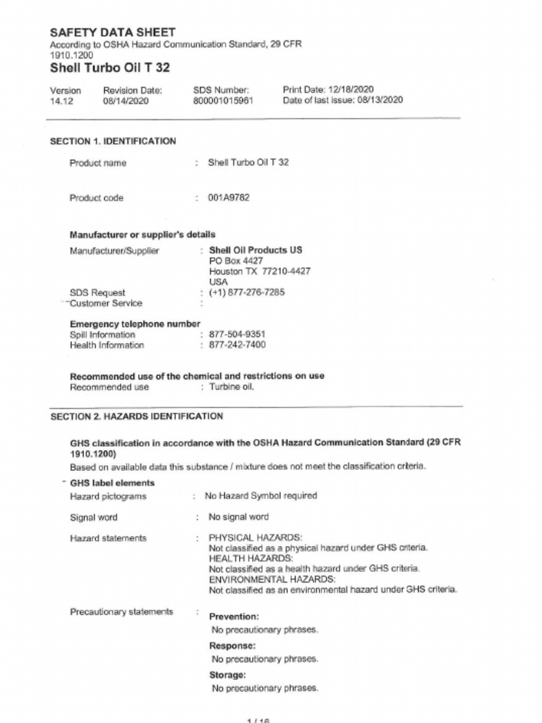 Shell Tellus Oil 32 - Compressed | PDF