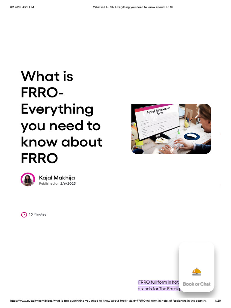 Understanding FRRO Registration in India | PDF | Travel Visa