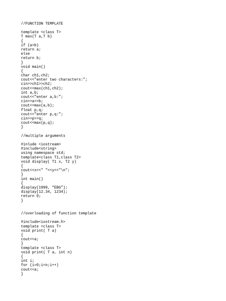 templates | PDF | Object Oriented Programming | Software Development