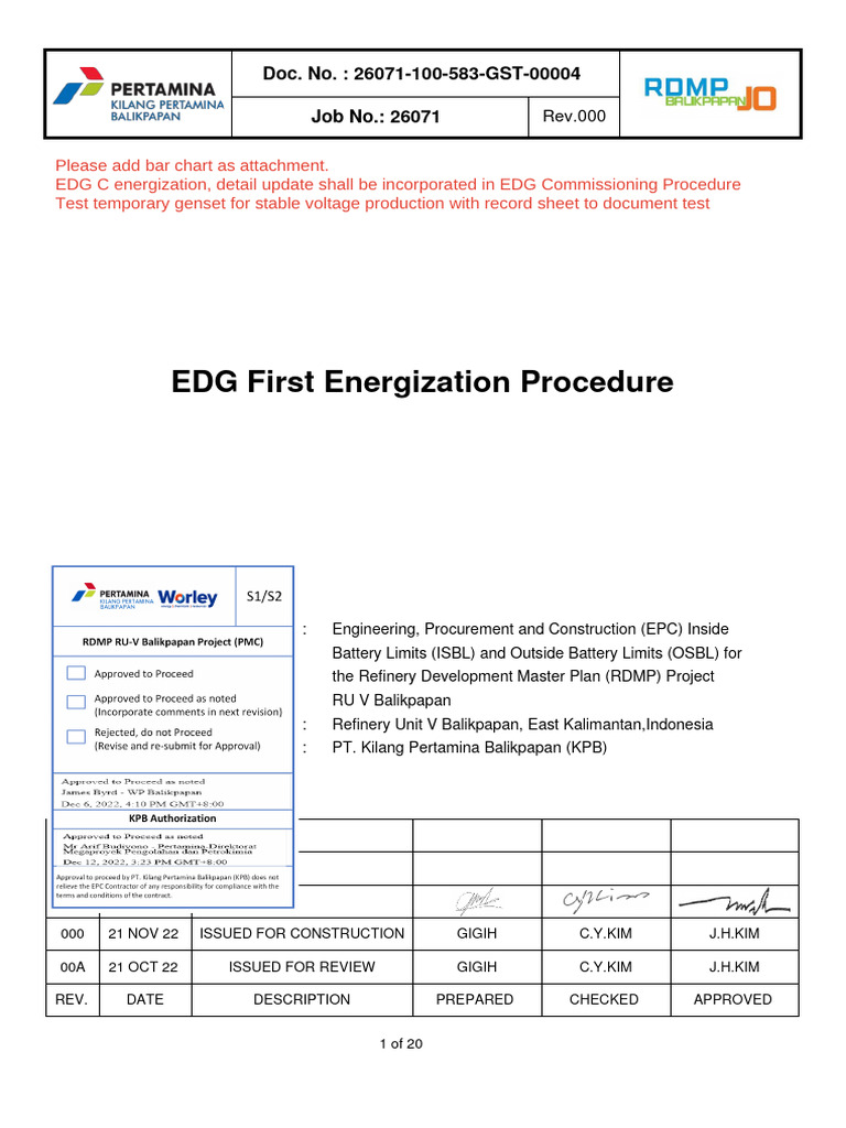 EDG First Energization Procedure | PDF | Electrical Substation | Power ...
