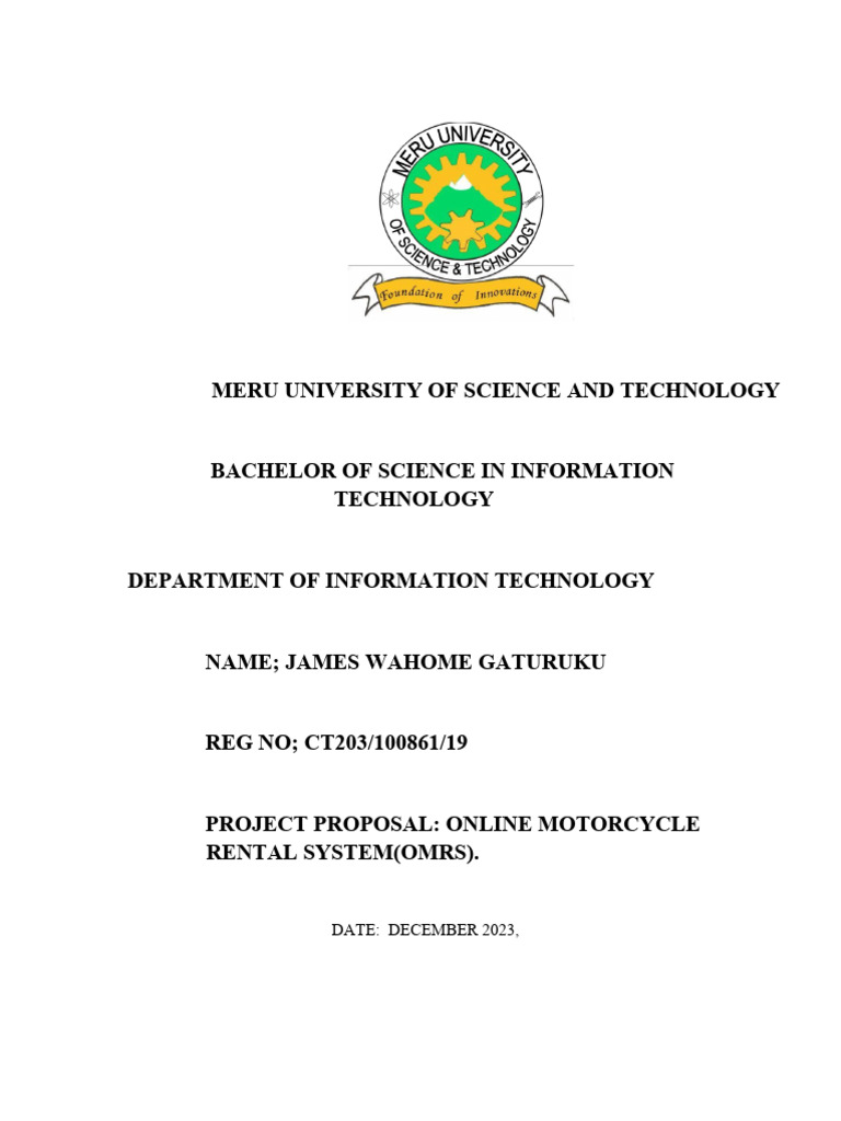 Online Motorcycle Rental System Proposal | PDF | Sampling (Statistics ...