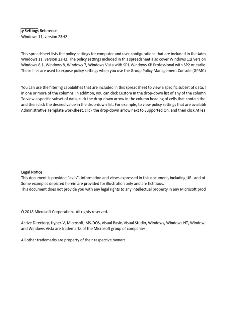 Windows11andwindowsserver2019policysettings 23h2 download free pdf