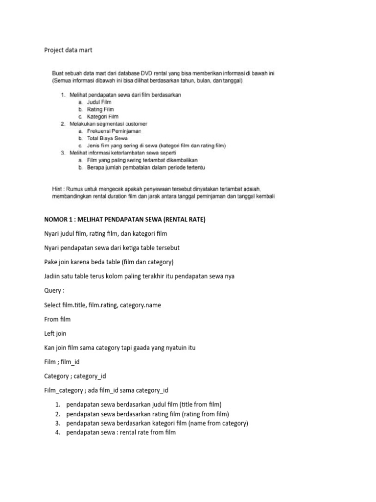 Project Data Mart | PDF