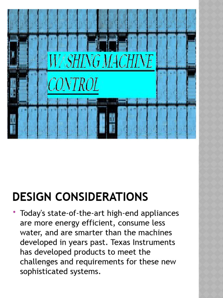 Advanced Washing Machine Design Insights | PDF | Washing Machine ...