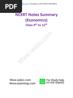 NCERT Notes Summary (Economics) : Class 9 To 12