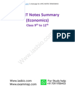 NCERT Notes Summary (Economics) : Class 9 To 12