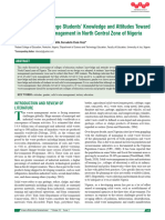 Assessment of College Students' Knowledge and Attitudes Toward Solid Waste Management in North Central Zone of Nigeria