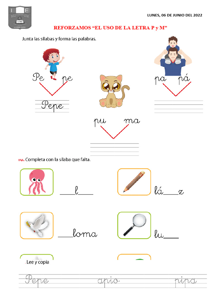 Actividades con M y P para Niños | PDF