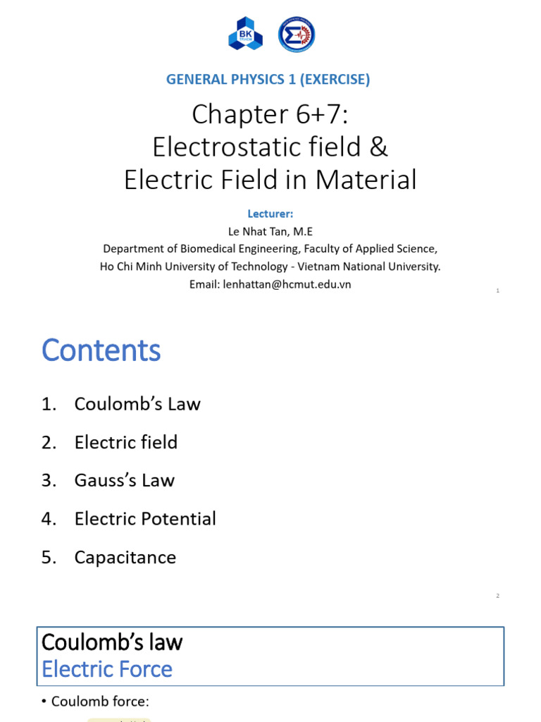 Chapter 6+7 - Electric Field (With Answers) | PDF | Capacitance ...