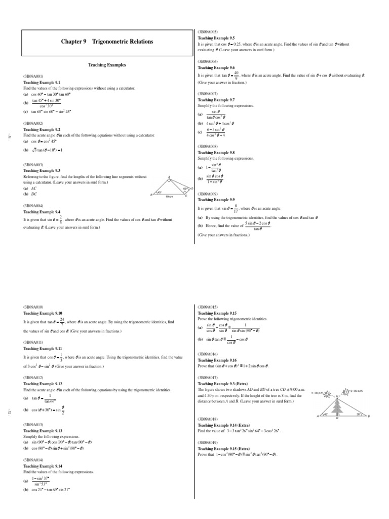 Chapter 9 Trigonometric Relations | PDF | Trigonometric Functions ...