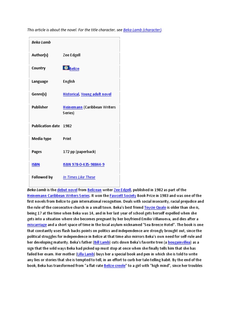 beka lamb Books Fiction & Literature