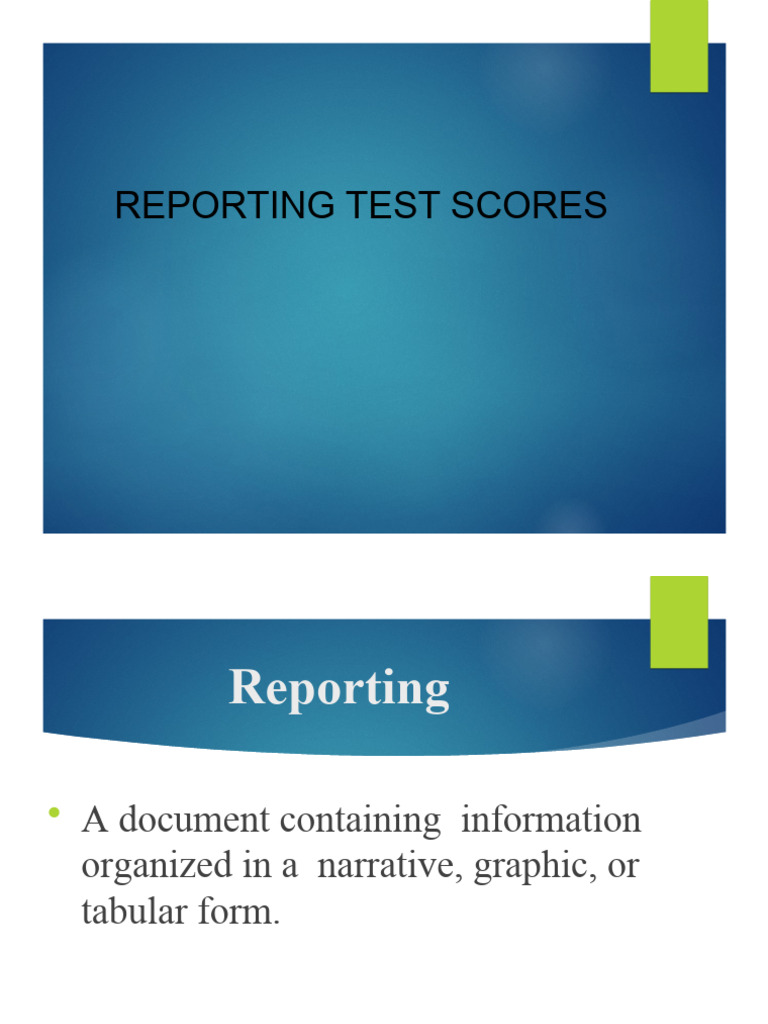 Reporting Test Scores | PDF | Standard Score | Standard Deviation