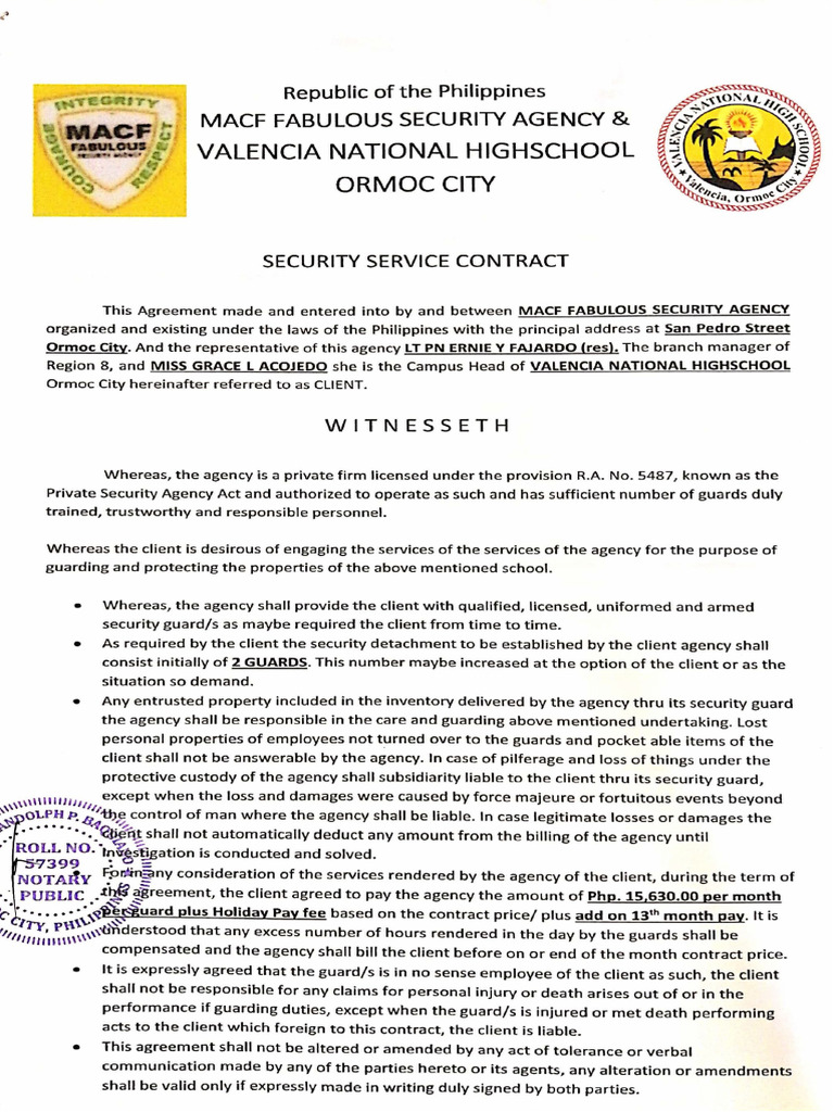 Contract of Security | PDF