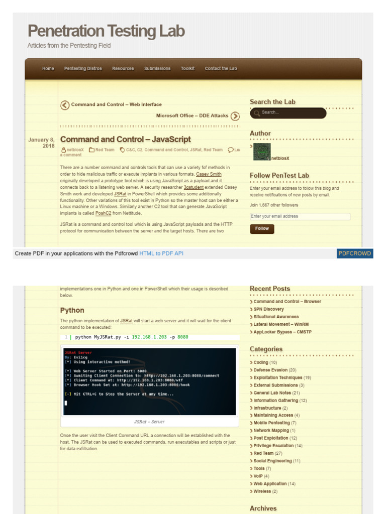 Command and Control – JavaScript | PDF