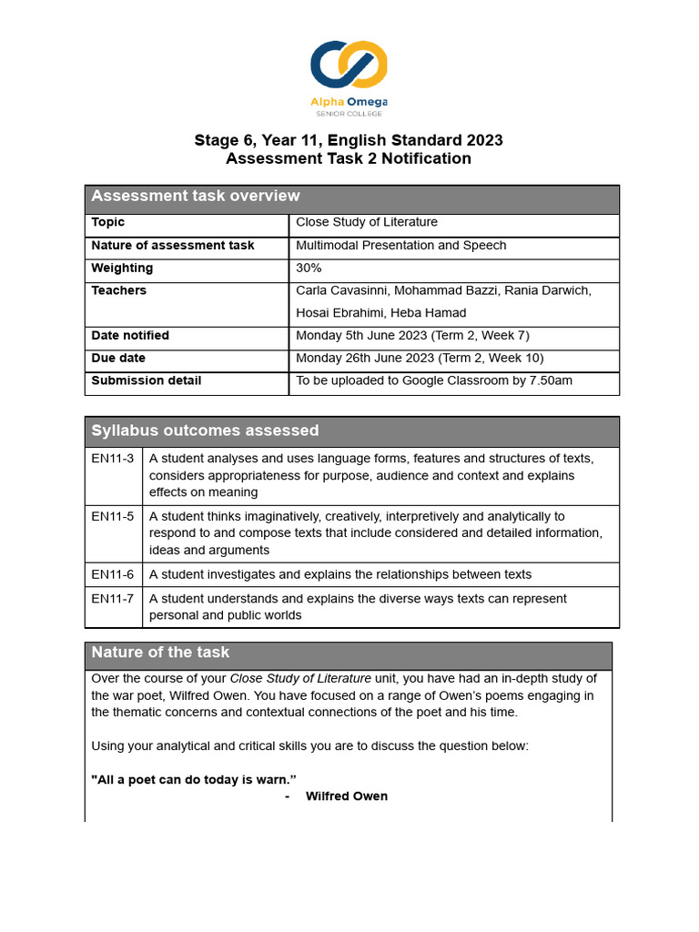 Assessment Task 2 MultiModal Presentation and Speech | PDF