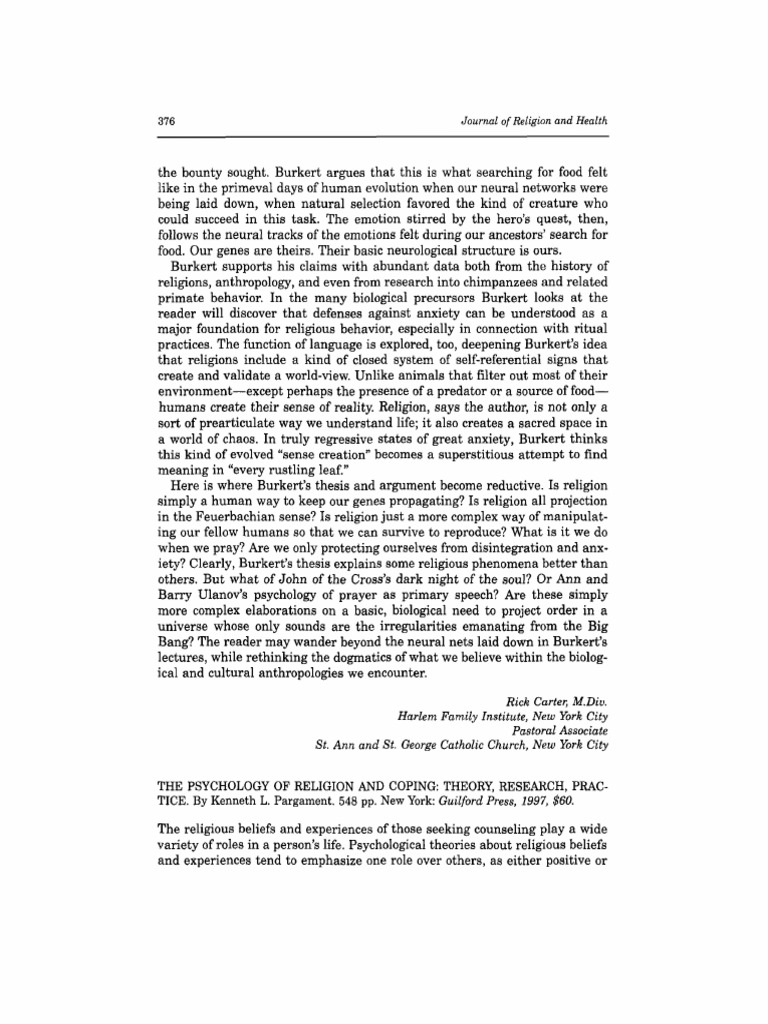 The Psychology of Religion and Coping - Theory Research Practice - L K ...