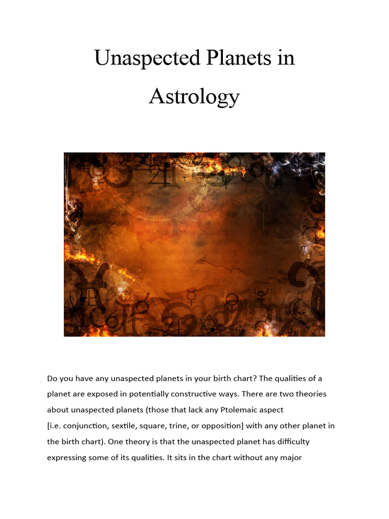 Unaspected Planets in Astrology | PDF