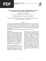 An Improved K-Means Cluster Algorithm Using Map Reduce Techniques To Mining of Inter and Intra Cluster Datain Big Data Analytics