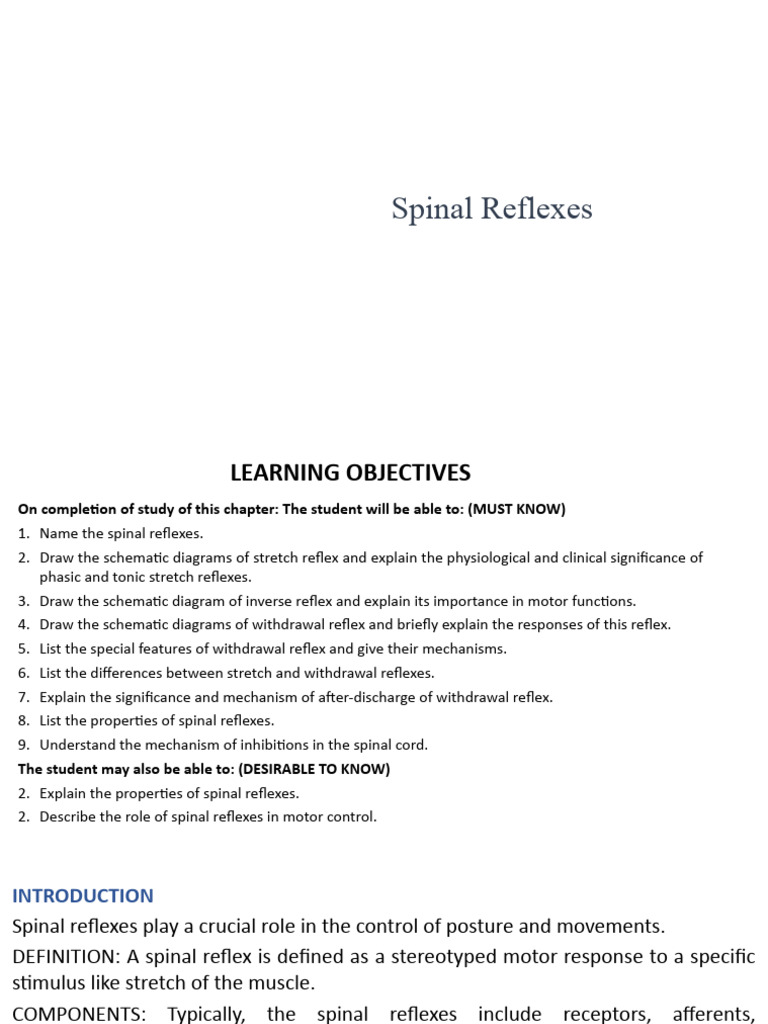 Spinal Reflexes for Medical Students | PDF | Motor Neuron | Nervous System