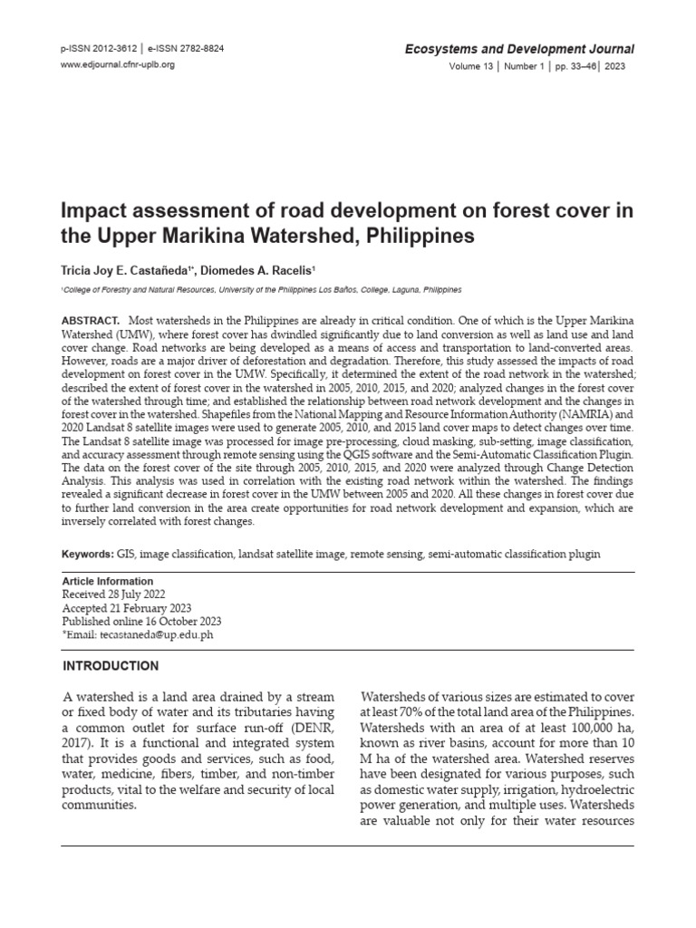 Road Development Impact on UMW Forests | PDF | Statistical ...