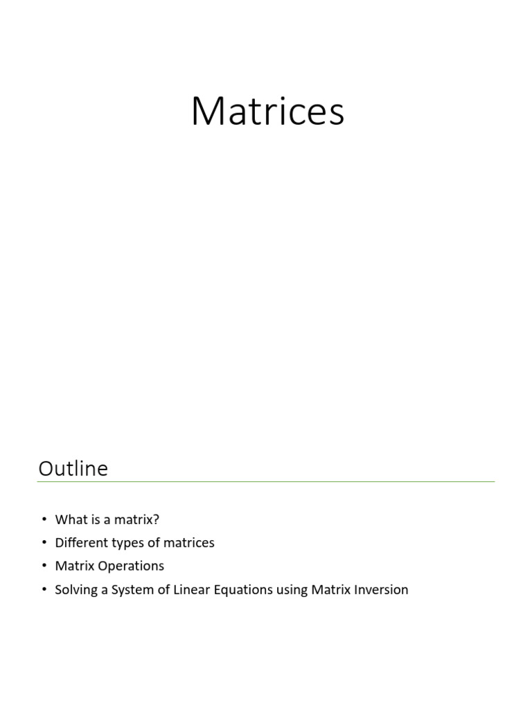 Matrices Pdf Matrix Mathematics Determinant