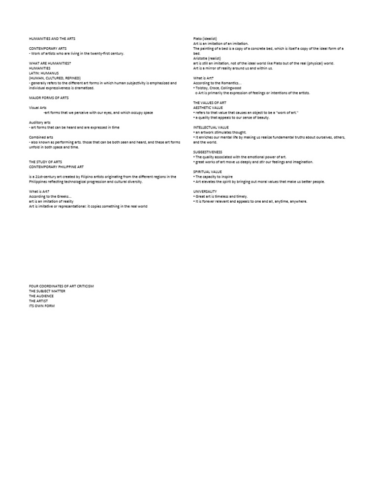 Humanities And The Arts Pdf Humanities Cognitive Science