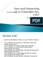 Author and Ownership in Copyright