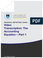 Financial Reporting - Basic - The Accounting Equation - Part 1