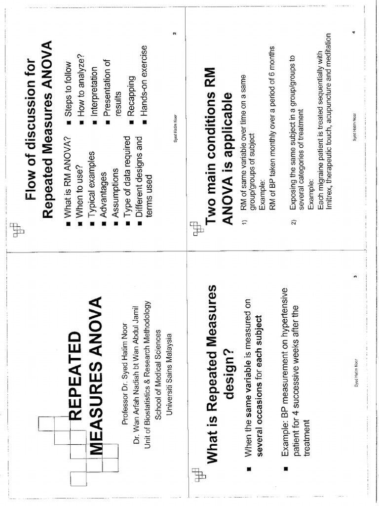 Repeated Measures Anova | PDF