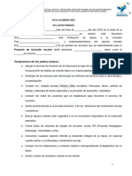 Modelo de Acta Acuerdo para Inclusión en Primaria