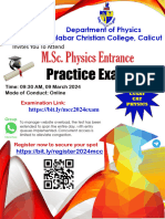 PG Physics Entrance Model Test 2024 09 March 09-30am