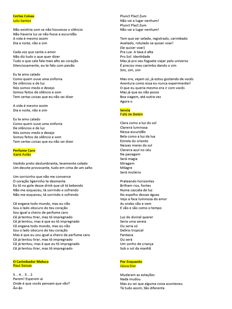 Figuras de Linguagem em Músicas Brasileiras | PDF | Amor
