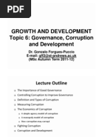 Growth and Development Topic 6: Governance, Corruption and Development