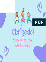 Cartão Simples de Obrigado para Escola Infantil