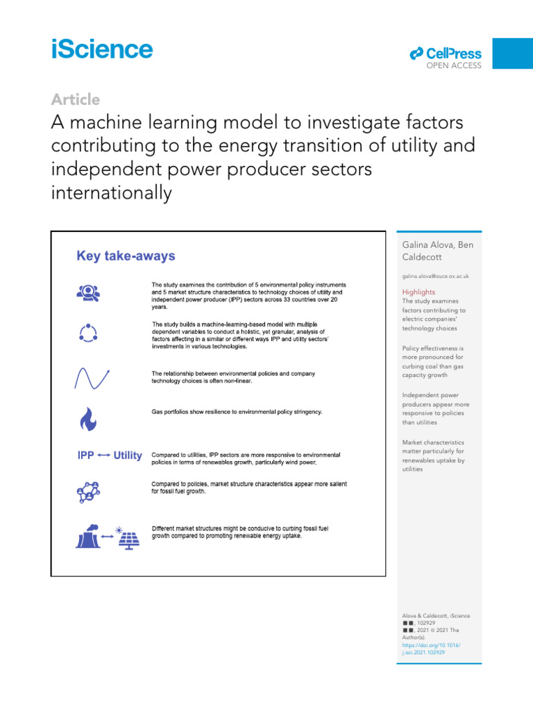Machine Learning in Energy Transition | PDF | Renewable Energy ...