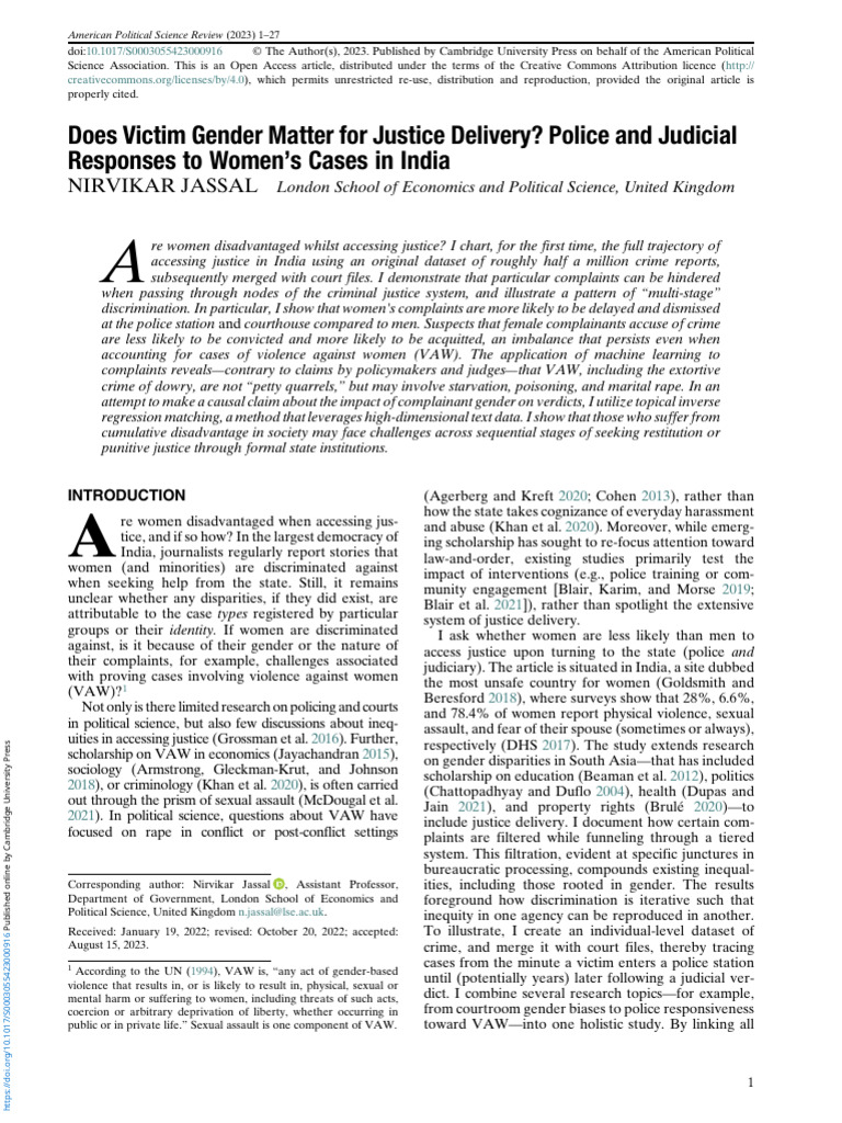 Gender Disparities in India's Justice System | PDF | Discrimination ...