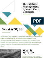 II. Database Management System Core Concepts