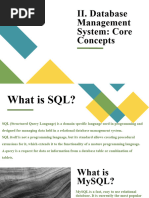 II. Database Management System Core Concepts