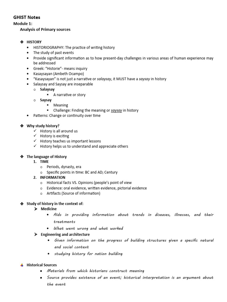 Notes Ghist | PDF | Social Science | History
