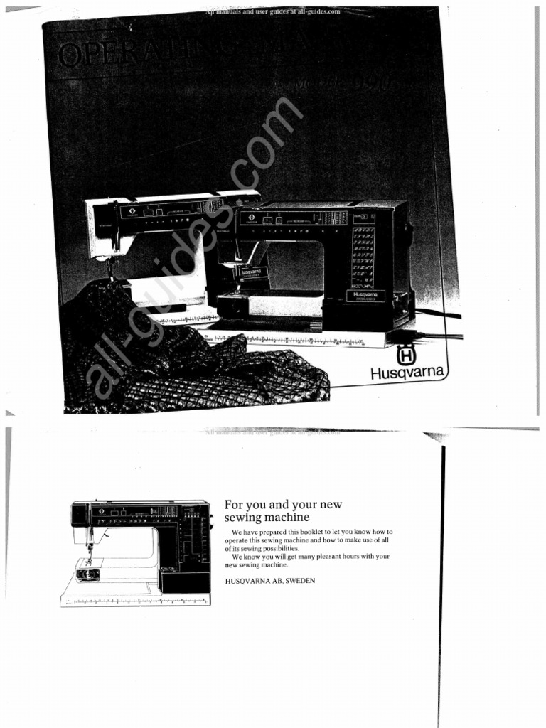Husqvarna/Viking 990 Sewing Machine Instruction Manual PDF Sewing