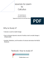 Lec - 4 Resources To Learn Calculus