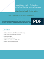 Introduction To Health Informatics