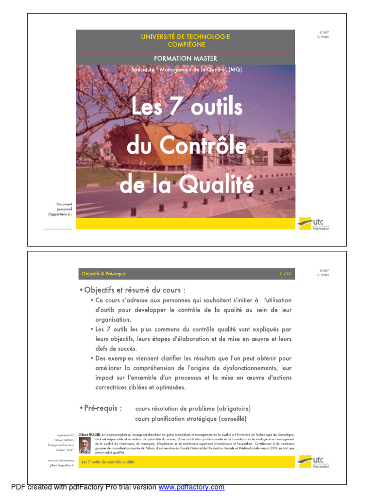 Les 7 Outils de Controller Qualite | PDF
