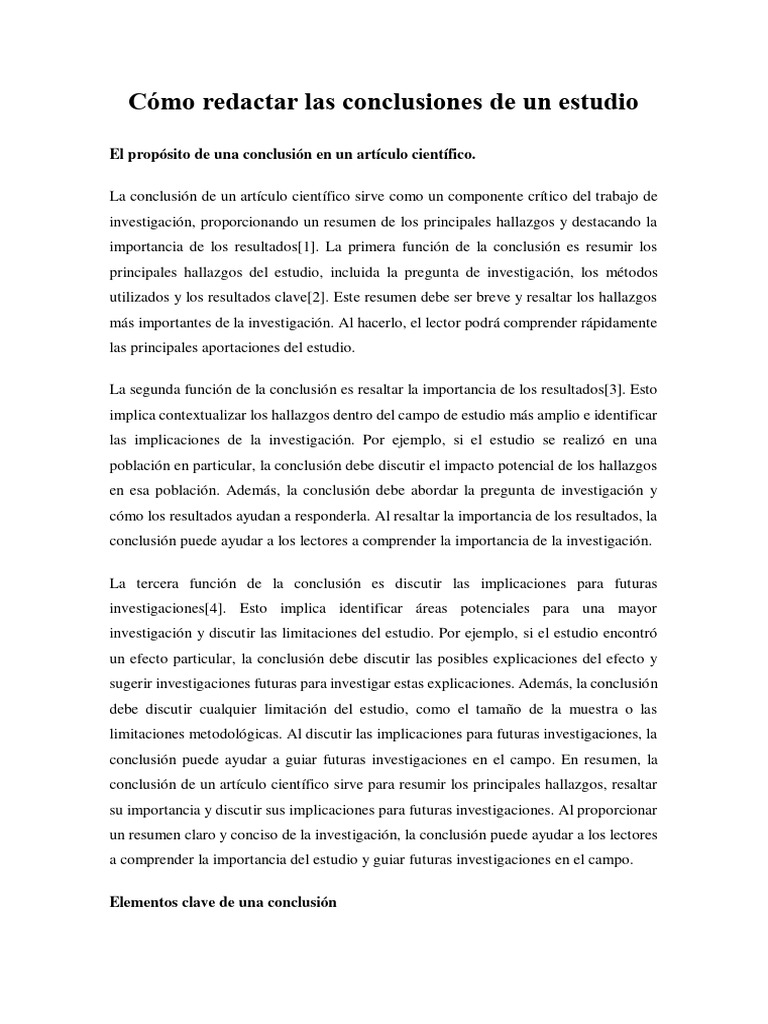 Conclusiones en Artículos Científicos | PDF | Hipótesis | Ciencia cognitiva