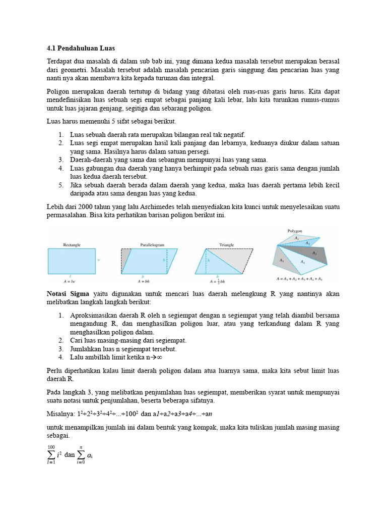 Kalkulus 4.1 Introduction Area Revisi | PDF