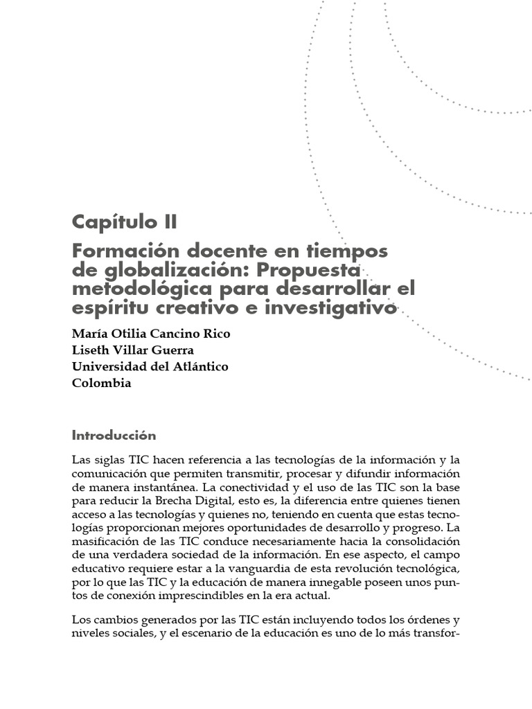 Admin, Capitulo II Formación Docente en Tiempos de Globalización ...