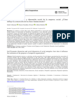 Dimensión Económica y Dimensión Social de La Empresa Social. ¿Cómo Influye La Concreción de Los Fines Fundacionales?