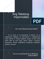 ARALIN 1 Ang Tekstong Impormatibo