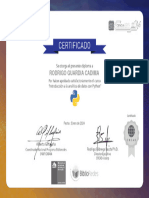 Certificado Rodrigo Guardia Cadima Analitica de Python