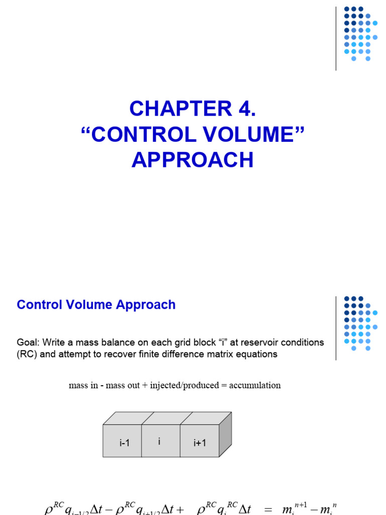 Week 5 PE546 Chapter 4 Control Volume Approach | PDF